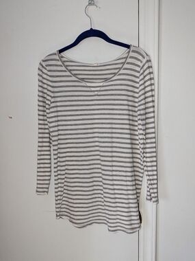 J Crew Women's Striped Long Sleeve Scoop Neck Top - Size M